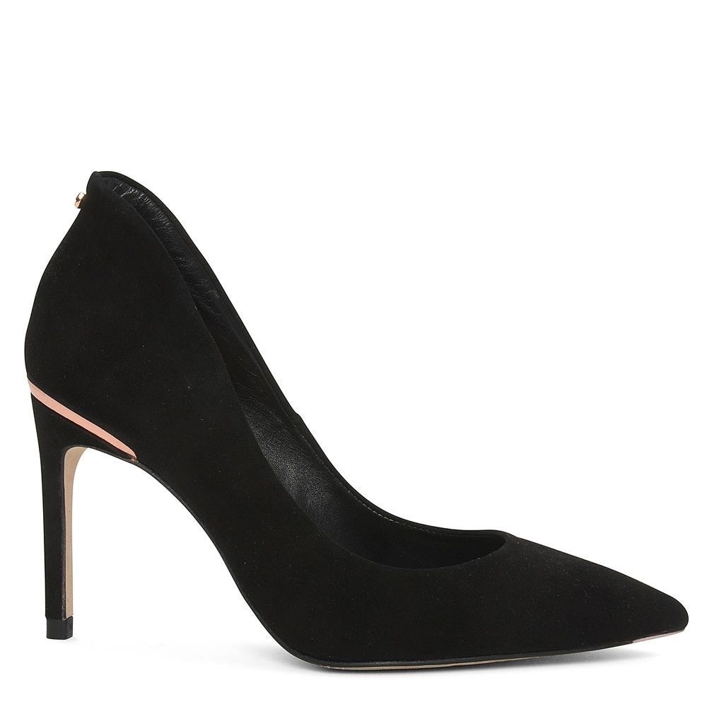 Ted Baker Black Suede Pointed Toe Heels